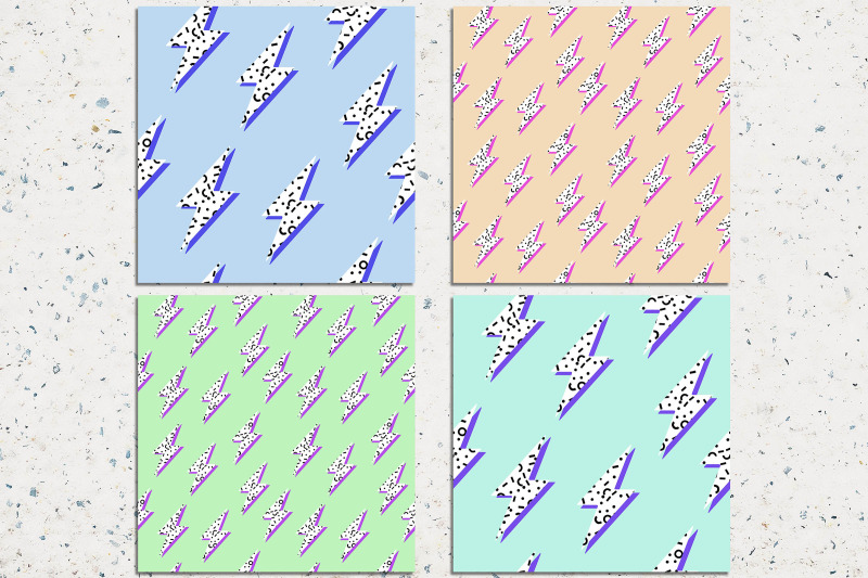 lightning-bolts-seamless-patterns