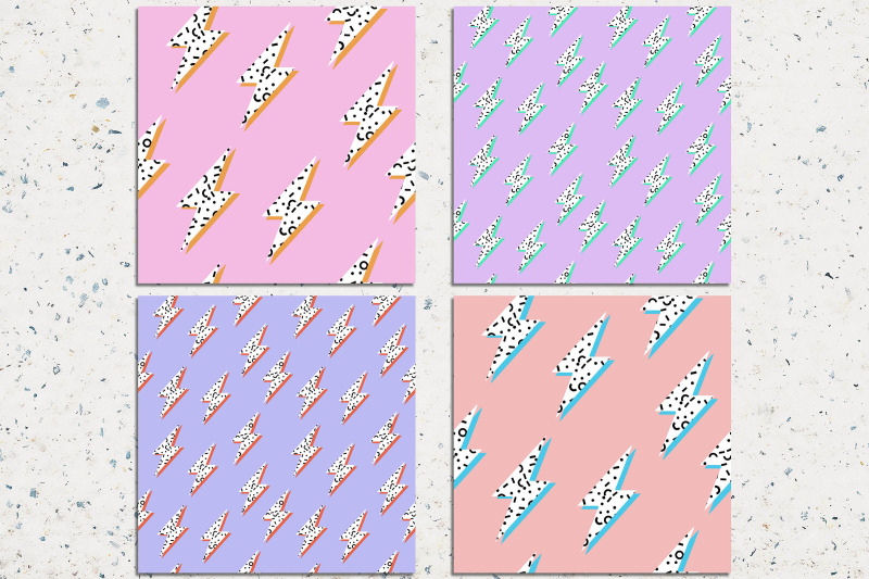 lightning-bolts-seamless-patterns