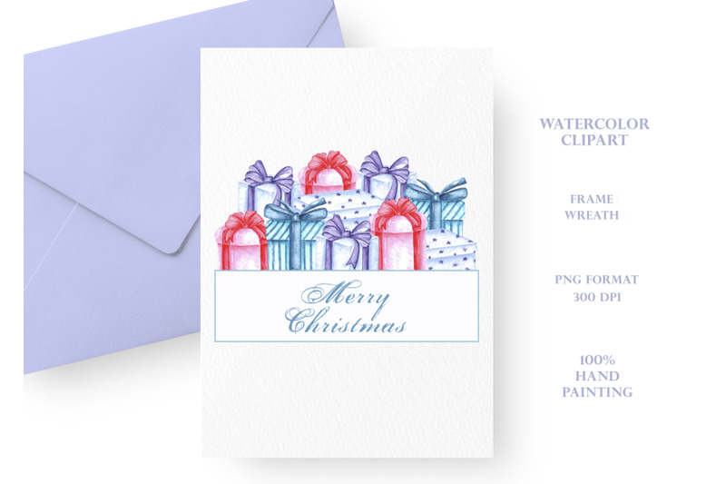 christmas-gifts-watercolor-clipart-frame-border-new-year-christmas