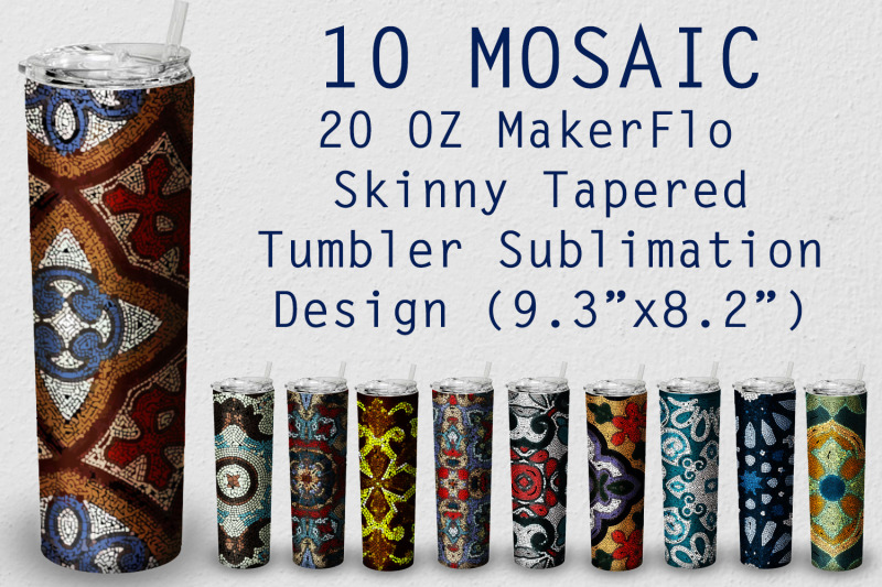 10-tumbler-tapered-20-oz-sublimation-mosaic-wrap-design