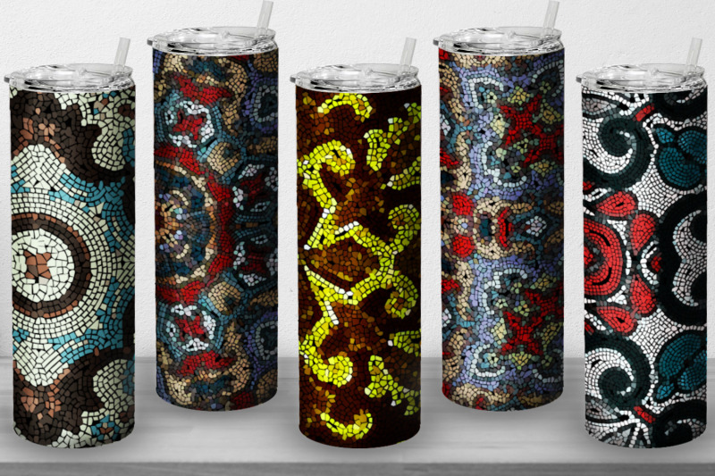 10-tumbler-straight-20-oz-sublimation-mosaic-wrap-design