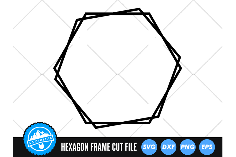 hexagon-frame-svg-hexagon-monogram-hexagon-basic-shape-cut-file