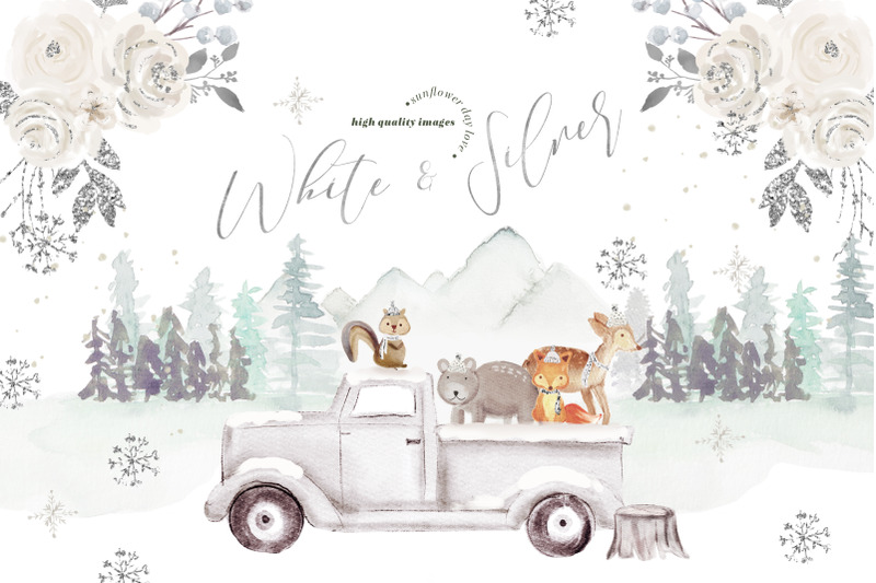 winter-white-floral-woodland-animals-clipart