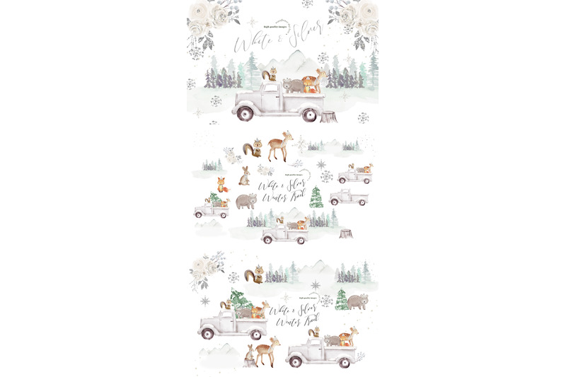 winter-white-floral-woodland-animals-clipart