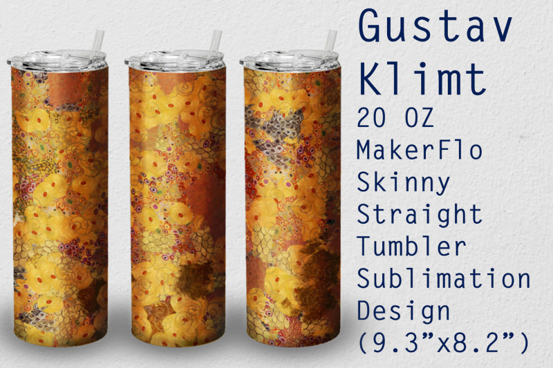 tumbler-straight-20-oz-sublimation-gustav-klimt-wrap-design