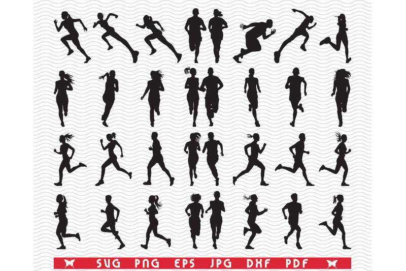 svg-runners-black-isolaited-silhouettes-digital-clipart