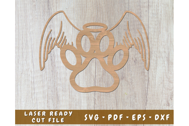 dog-paw-with-angel-wings-and-halo-laser-svg