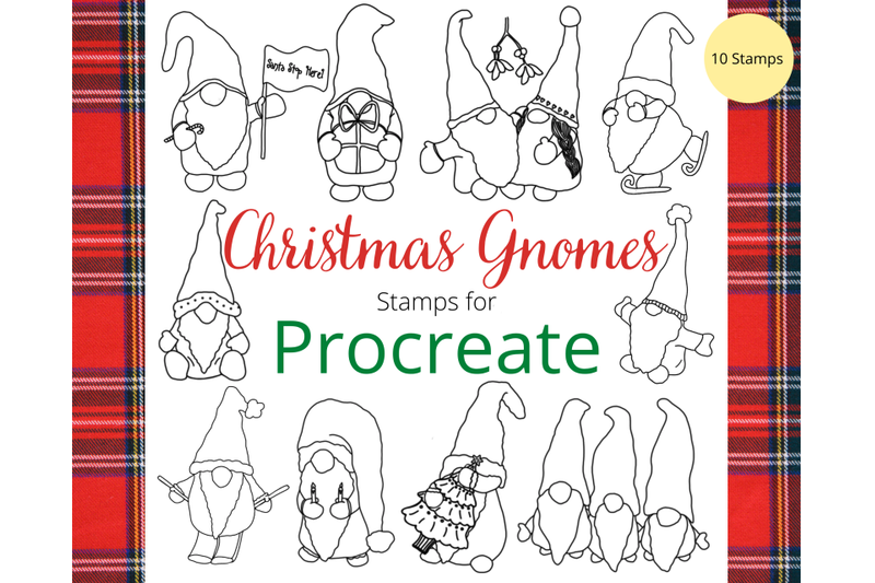 procreate-christmas-gnome-stamps-x-10