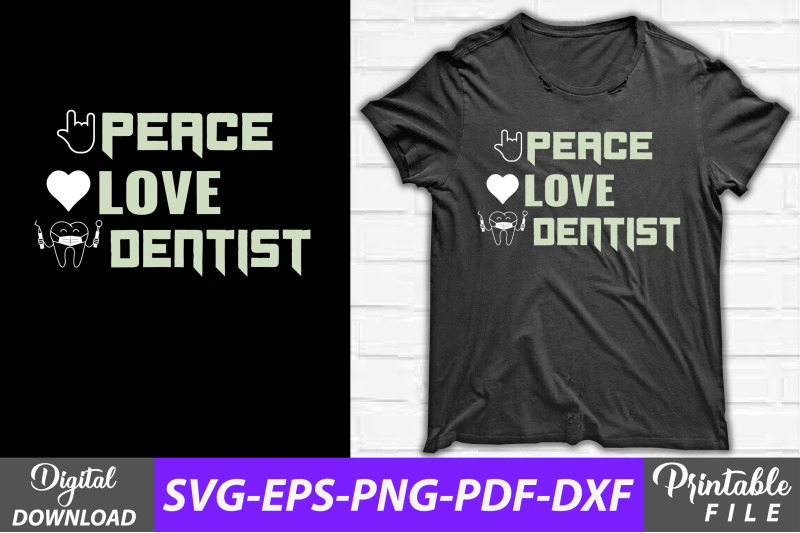 peace-love-dentist-funny-dental-t-shirt