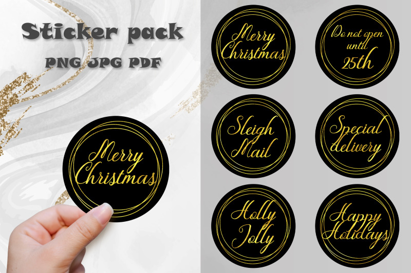christmas-stickers-packaging-bundle-round-black-and-gold