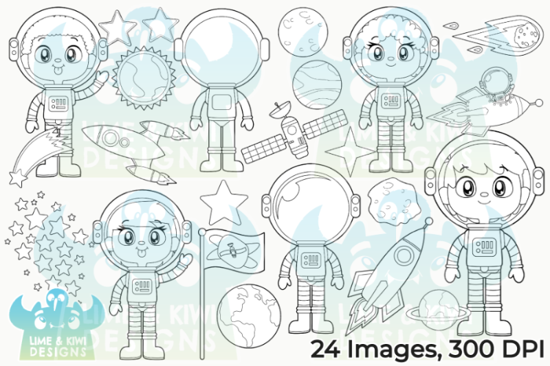 space-astronauts-digital-stamps-lime-and-kiwi-designs