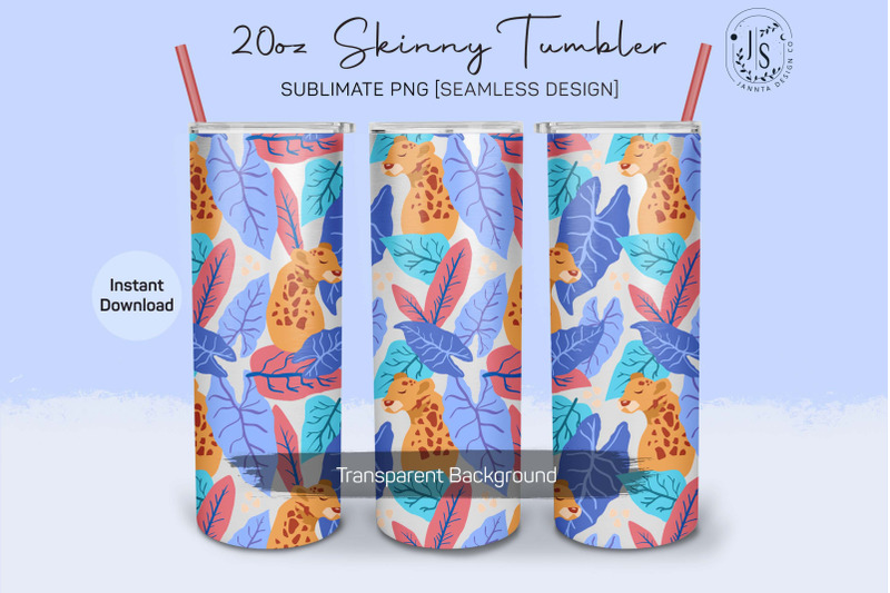 tropical-forest-leopard-20oz-tumbler-sublimation