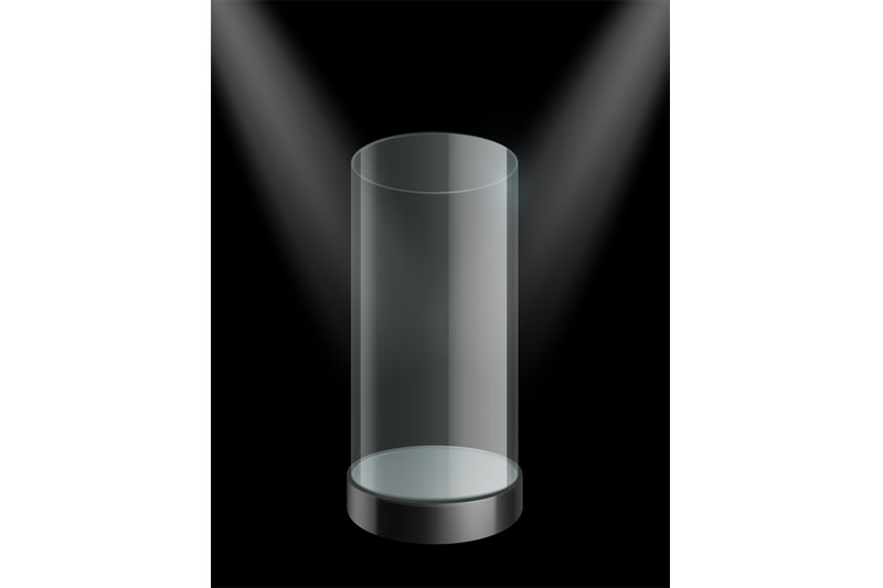 cylinder-showcase-glass-plastic-empty-case-under-spotlights-clear-re