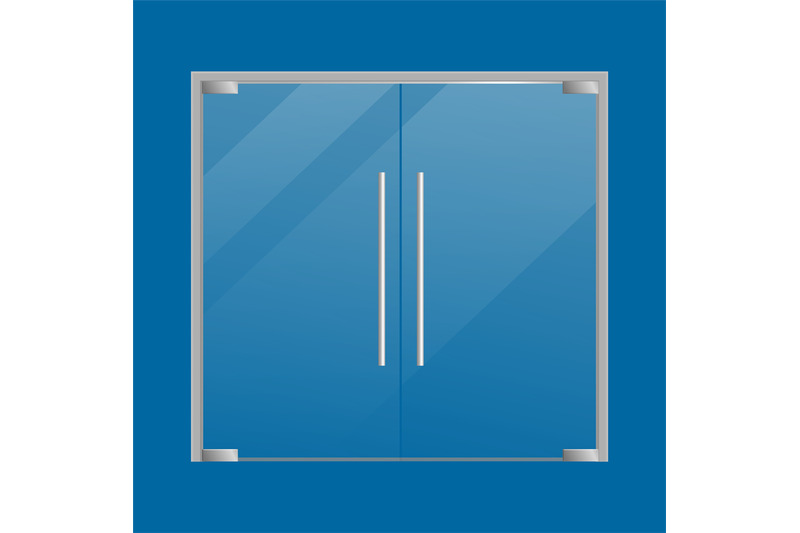 glass-doors-realistic-store-double-closed-door-with-metallic-knob-iso