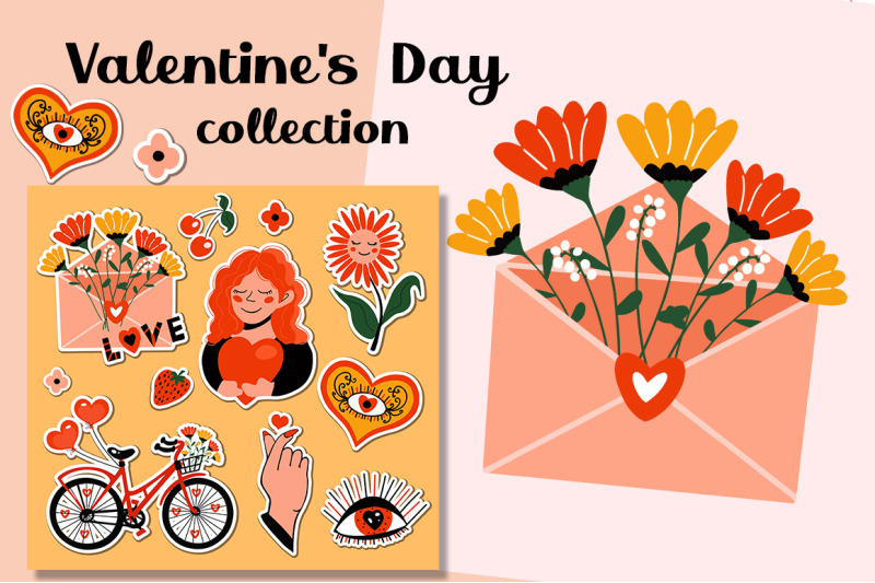 valentine-039-s-day-stickers-and-pattern