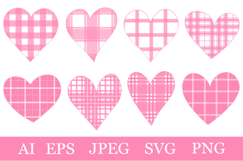 hearts-sublimation-hearts-pink-buffalo-plaid-hearts-svg