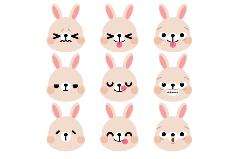 set-of-cute-cartoon-rabbit-emoji-set-1