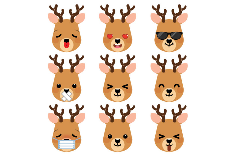 set-of-cute-cartoon-reindeer-emoji-set-2