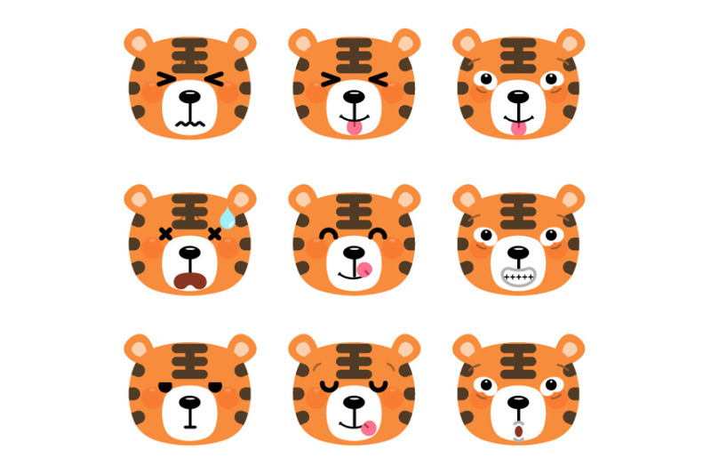set-of-cute-cartoon-tiger-emoji-set-1