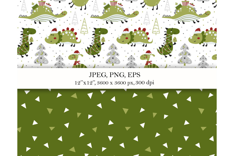 christmas-dinosaur-digital-paper-pack