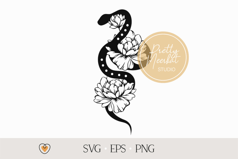 floral-snake-svg-snake-with-peony-flowers-svg-png
