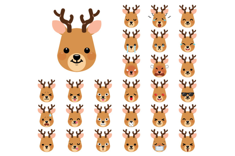 set-of-cute-cartoon-reindeer-emoji
