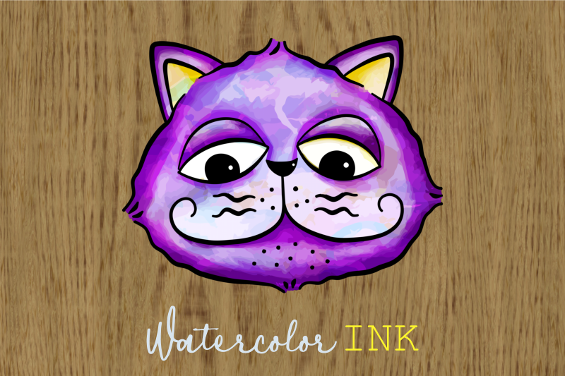 cute-watercolor-doodle-cat-faces