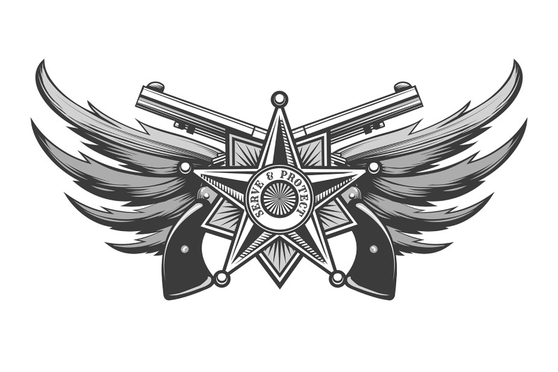 police-emblem-with-badge-guns-and-wings