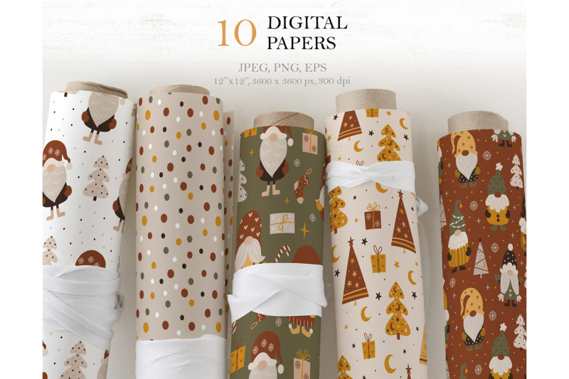 christmas-gnome-digital-paper-pack