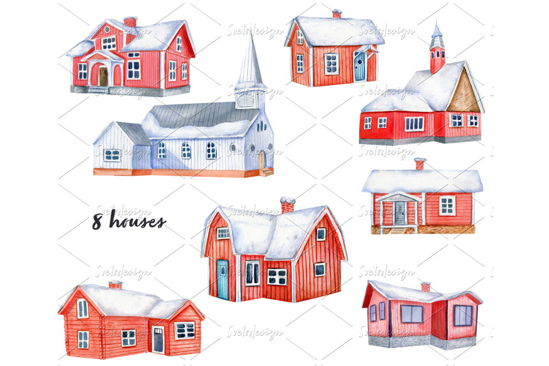 watercolor-winter-village-clipart-scandinavian-houses-christmas-png