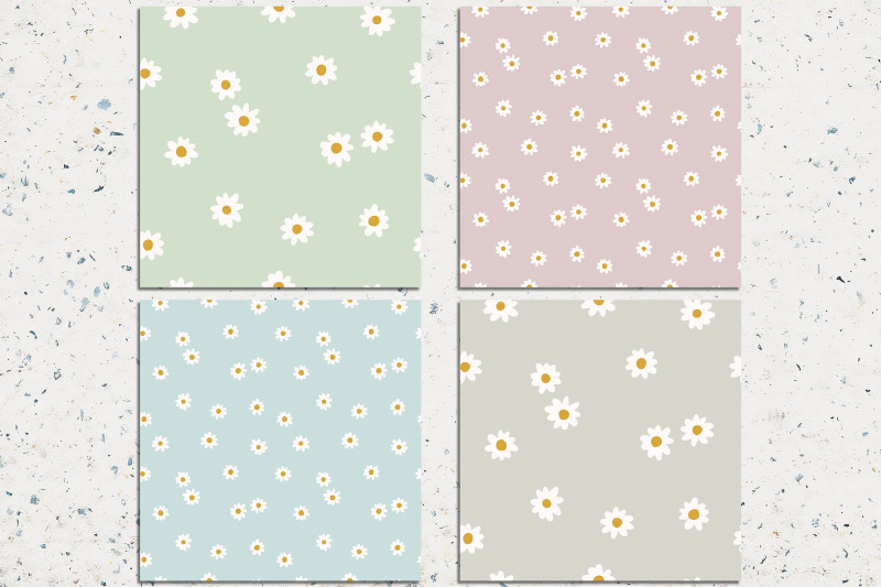 daisy-flower-seamless-patterns
