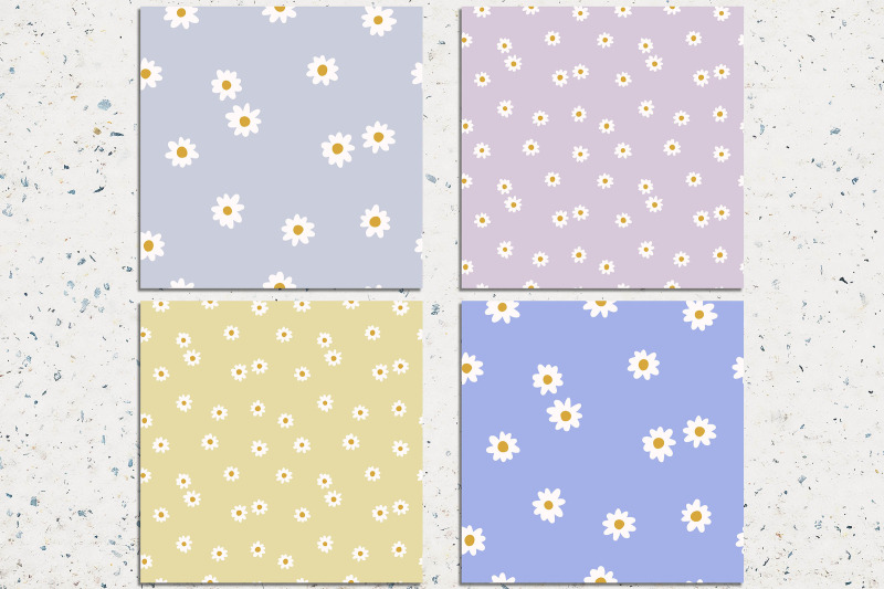 daisy-flower-seamless-patterns