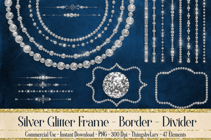 47-silver-glitter-frames-dividers-borders-png