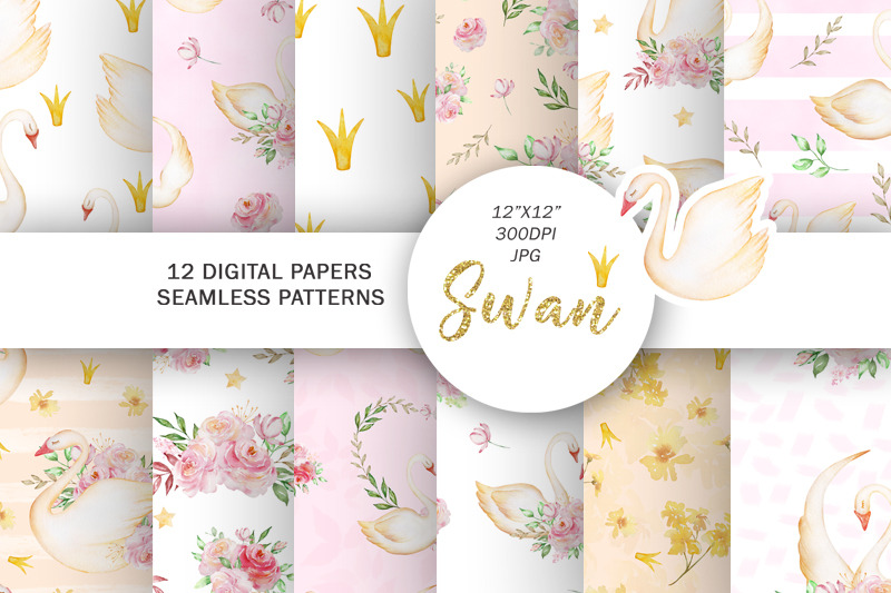 swans-paper-watercolor-swan-seamless-pattern