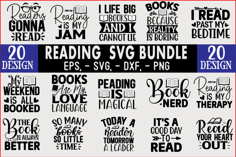 reading-svg-t-shirt-design-bundle