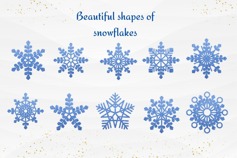 42-blue-glitter-snowflakes-collection