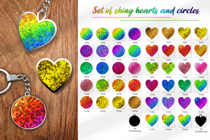 set-of-shiny-hearts-and-circles-keychain-earrings-jewelry