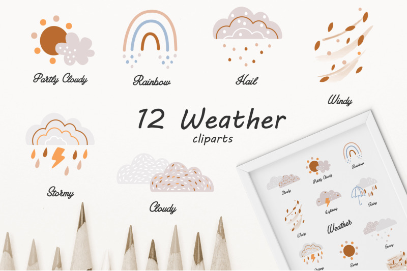 weather-poster-in-boho-style-nursery-wall-dcor-weather-clipart