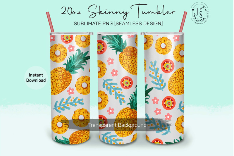 pineapple-fruit-20oz-tumbler-sublimation-summer-fruits