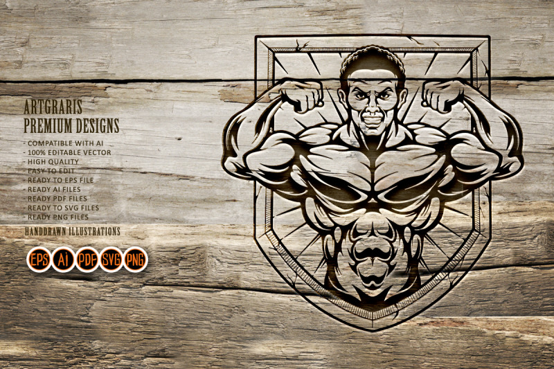 body-building-badge-logo-silhouette