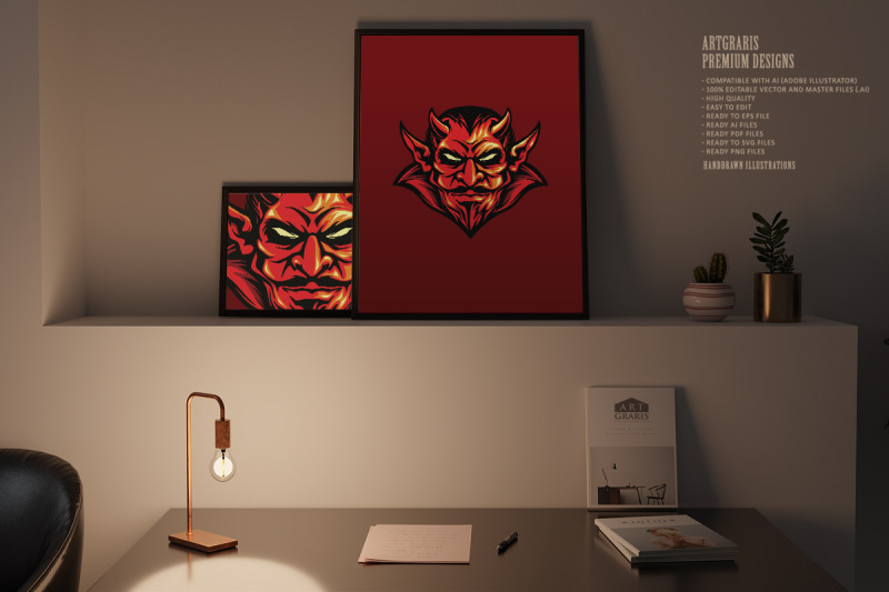 angry-red-demon-mascot-illustrations