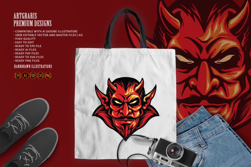 angry-red-demon-mascot-illustrations