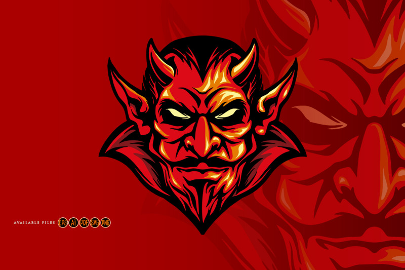 angry-red-demon-mascot-illustrations