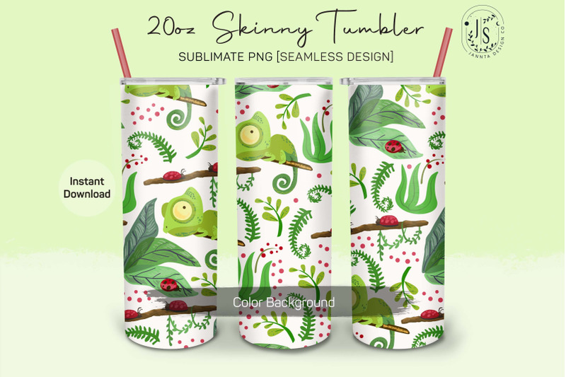 chameleon-20oz-tumbler-sublimation-summer-ladybug