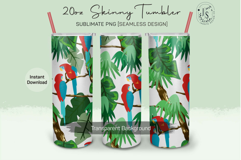 parrot-birds-20oz-tumbler-sublimation-tropical-bird