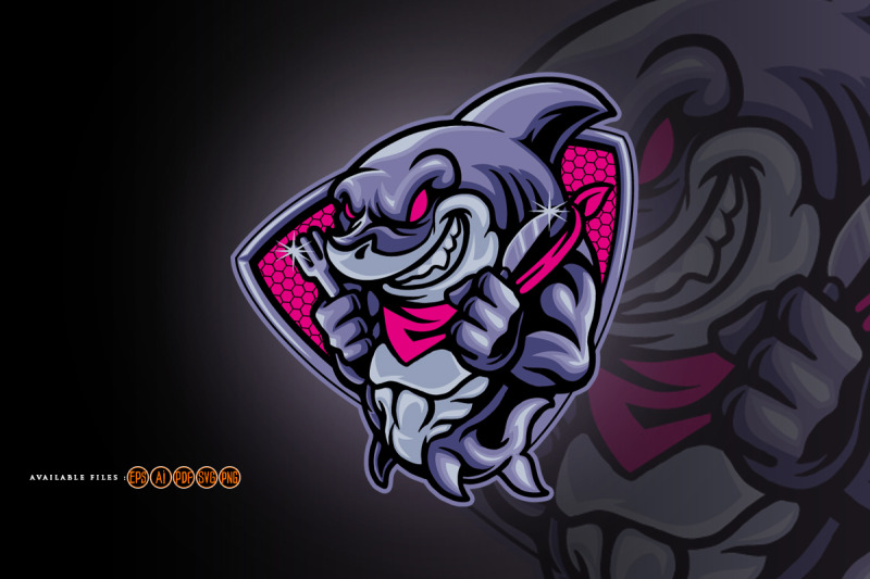 angry-shark-is-eating-mascot-logo-illustrations