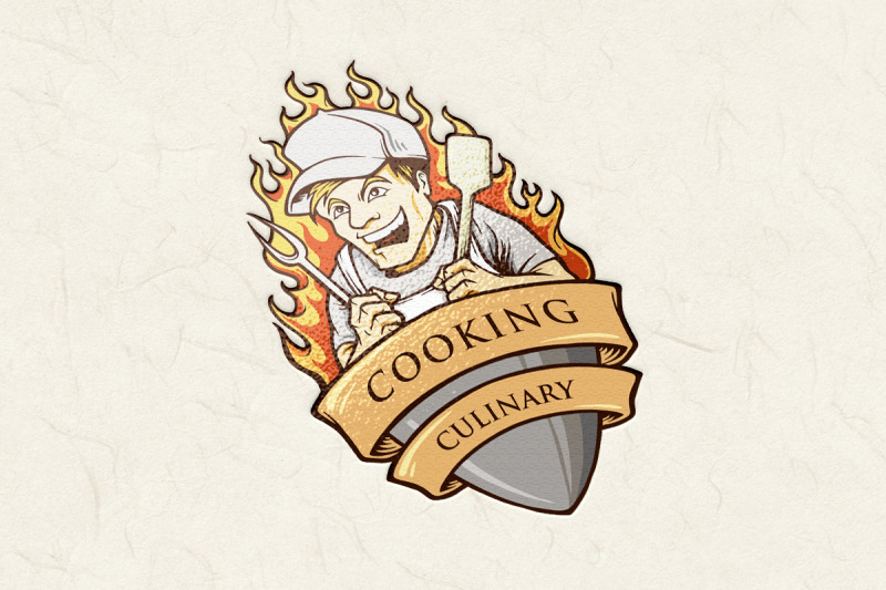 cooking-man-chef-smile-illustrations-with-ribbon