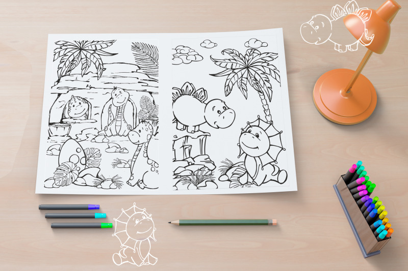 dino-coloring-pages-dinosaur-printable-coloring-book-digital-download-png-gift-for-kids-animals-sheets-tropical-stamps