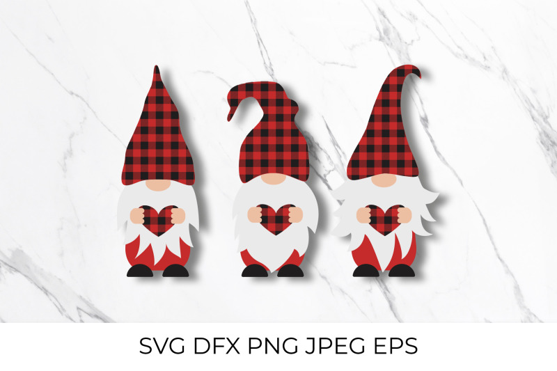 cute-cartoon-gnomes-holding-heart-red-buffalo-plaid