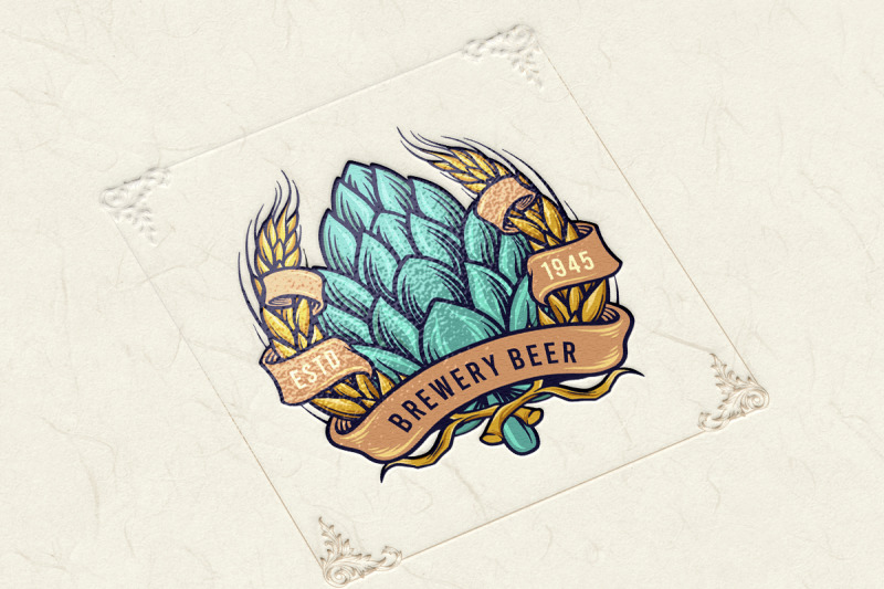 brewery-beer-badge-with-ribbon-logo-vintage